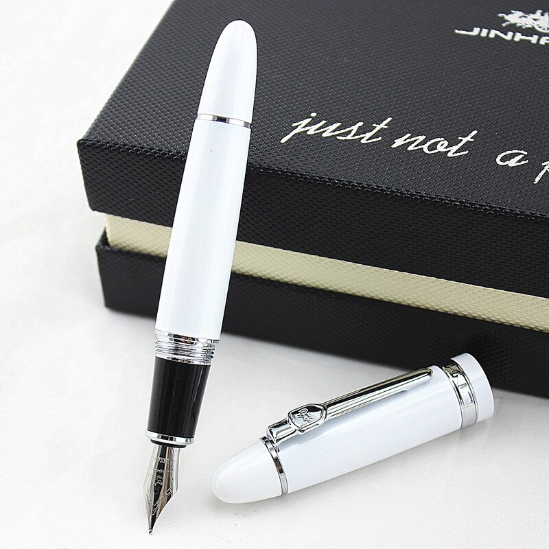 JINHAO – stylo-plume large 18kgp 159mm, couleurs blanches, à la , 0.5
