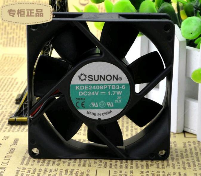 Sunon kde 2408 ptb 3-6 8025 2.4w 8cm 24v 2 wire inverter vifte