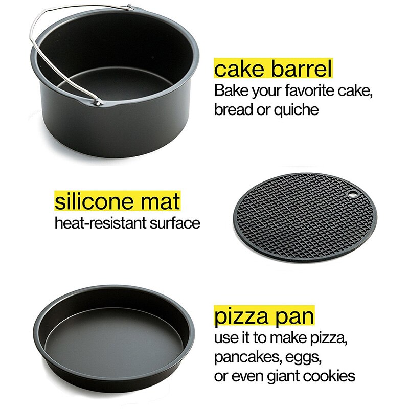 Accesorios para freidora de aire, 7 pulgadas, Universal, multiusos, juego de accesorios para freidora de aire, se adapta a todas las freidoras de aire estándar, utensilios de cocina