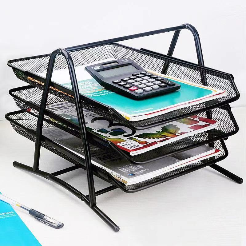 Office Filing Trays Holder A4 Document Letter Paper Wire Mesh Storage Organizer Metal Wire Storage Holder