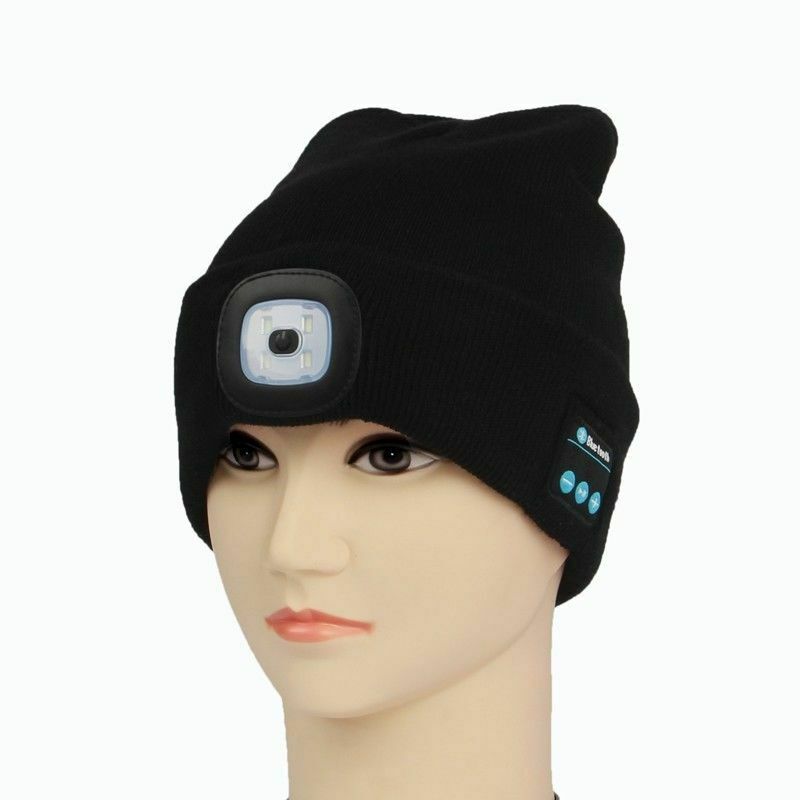 gorro Bluetooth LED luz cabeza sombrero inalámbrico Smart Cap auriculares altavoz