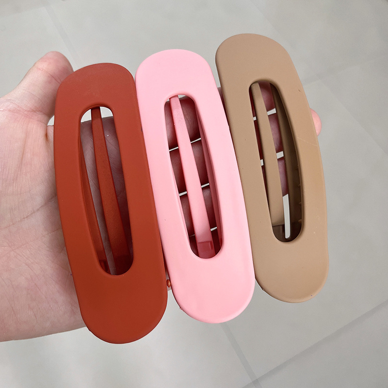 2 pçs coreano fosco para mulheres grandes grampos de cabelo fosco grande clipe franja presilhas meninas acessórios para o cabelo