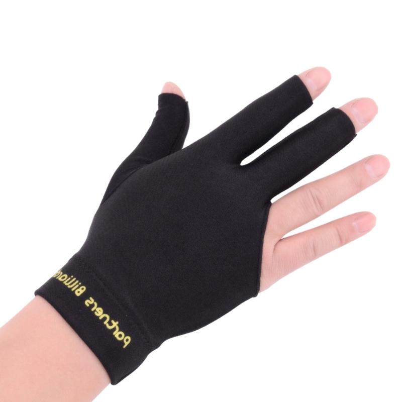 Billard Drei Finger Handschuh Snooker Handschuh Besondere hoch Klasse Billard Handschuhe 62KF: Schwarz