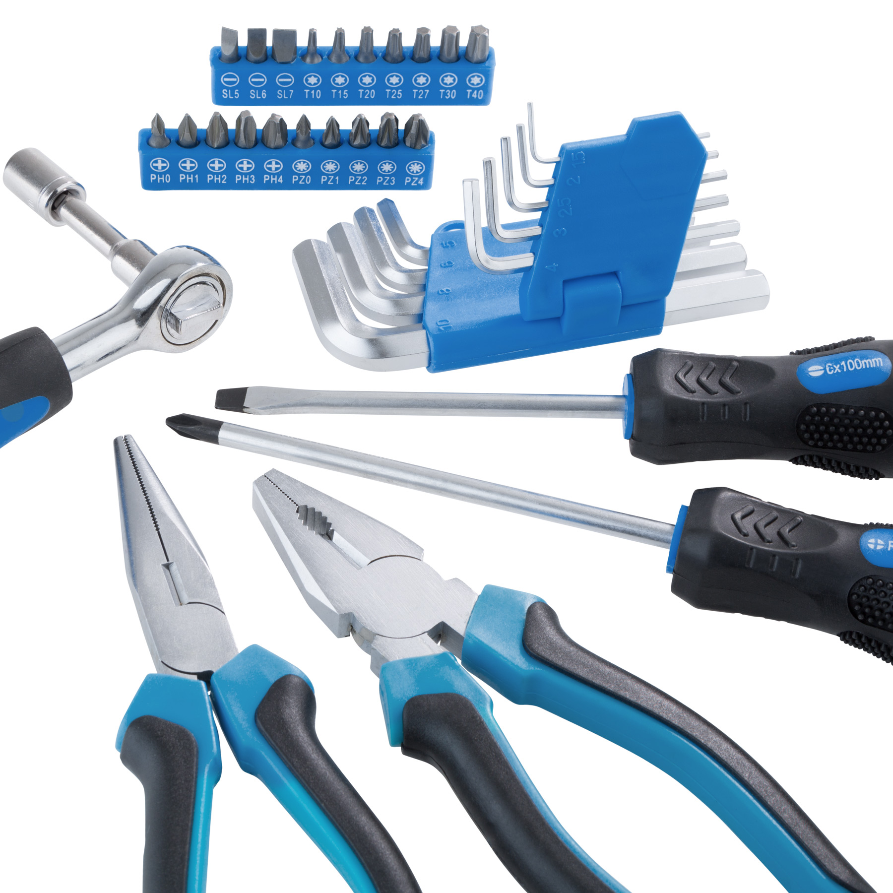 Tectake Tool Set-Tool Set Met Aktetas, Staal Tool Kit Met Licht Koffer, Workshop Gereedschapskist, stevige Stalen Borst Uitgerust,