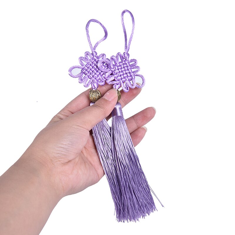 2PC Gold Beads Chinese Knot Tassel Home Textile Curtain Garment Sewing Macrame Decoration Pendant DIY Jewelry Accessories