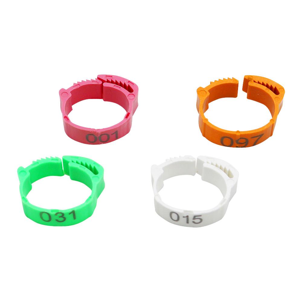 100Pcs/Kleur Verstelbare Kip Voet Ringen Binnendiameter Size 2 ~ 2.4Cm Kip Gevogelte Flexibele Intrekbare Voet ringen 6 Kleuren