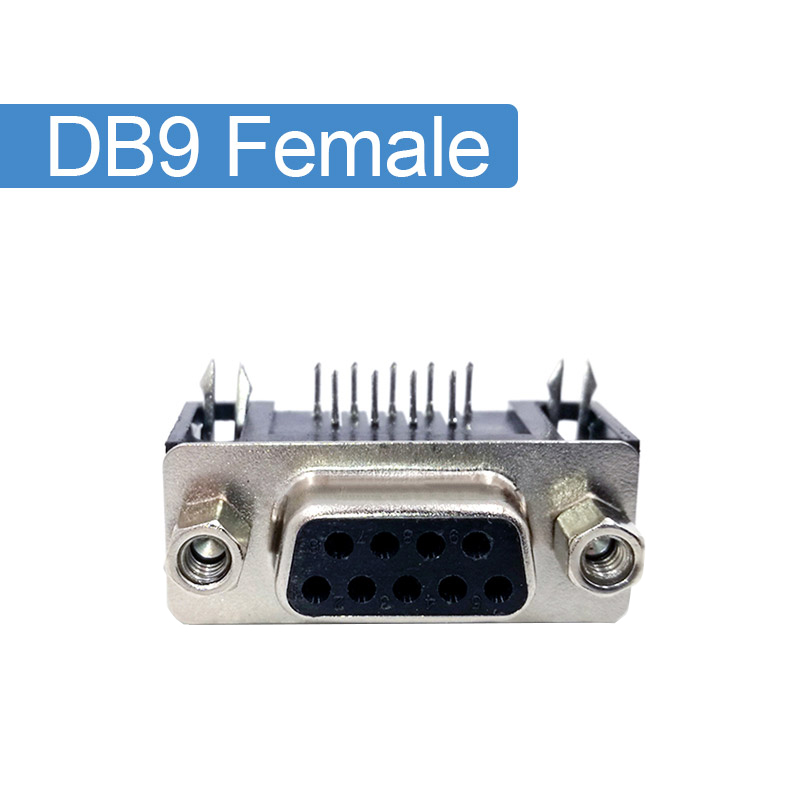 DB9 data cable connector Angle 90 plug PCB Angle connector RS232 9pin port socket female&Male D type adapter: Dark Grey