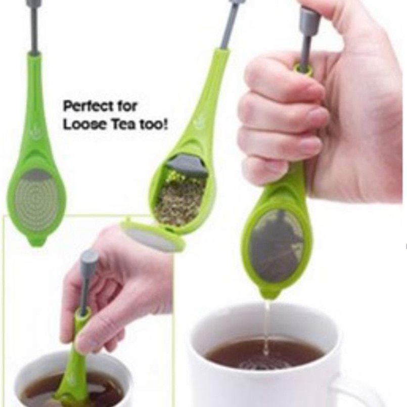 Te-infuser innebygd stempel sunn intens smak gjenbrukbar tepose plast te- og kaffesil måle virvle bratt rør og trykk