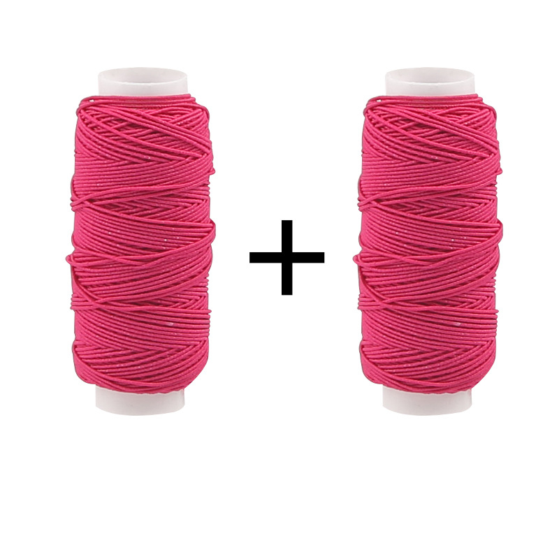30MLong 5mmWide Colorful Elastic Threads For Sewing Machines 2Roll Set Embroidery Sewing Threads Hand Sewing Thread Craft Set: green