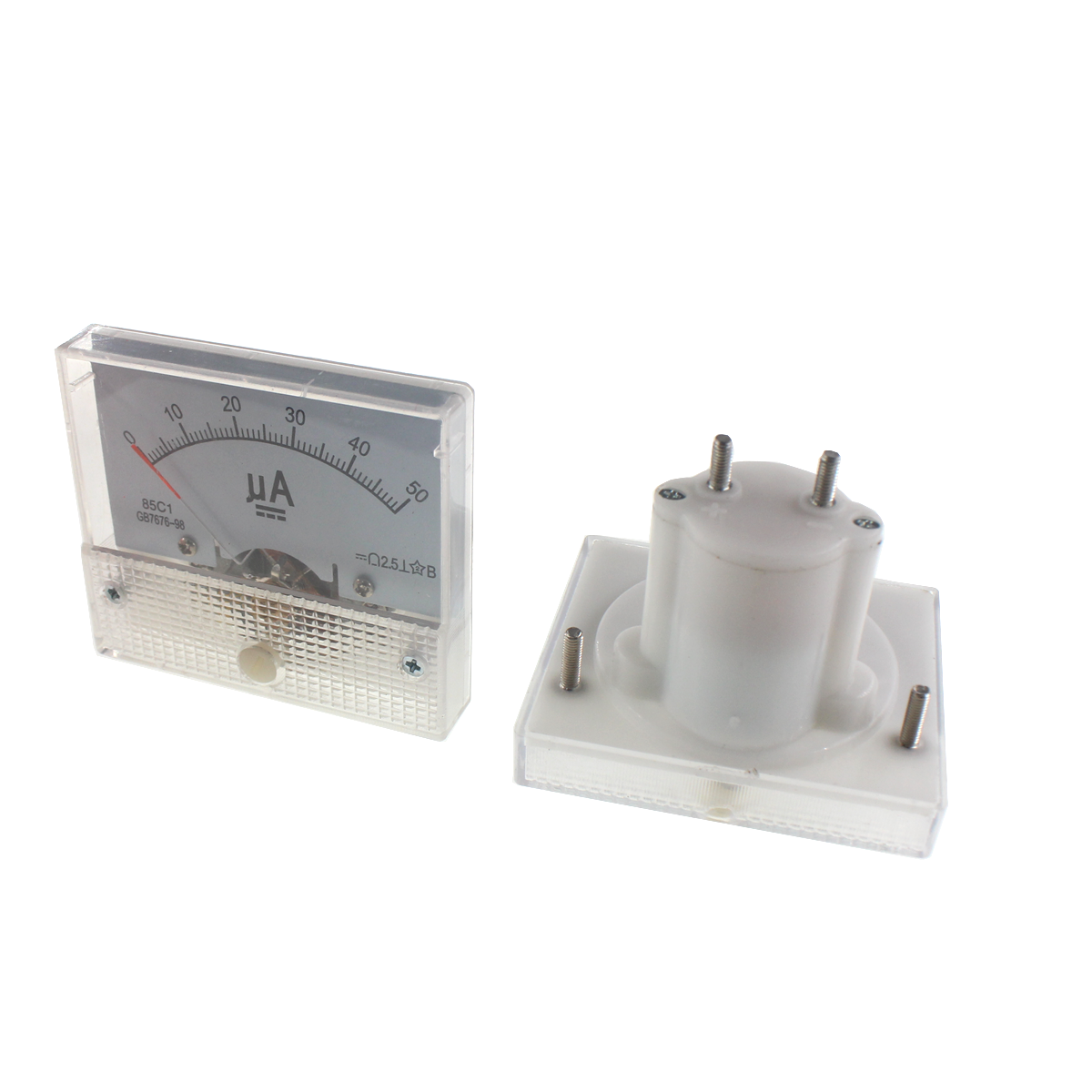 85c1 positive and negative ammeter DC milliammeter microammeter 25ua 50ua 100ua 200mA 300mA 5A 10AVoltmeter Amp Analog Meter