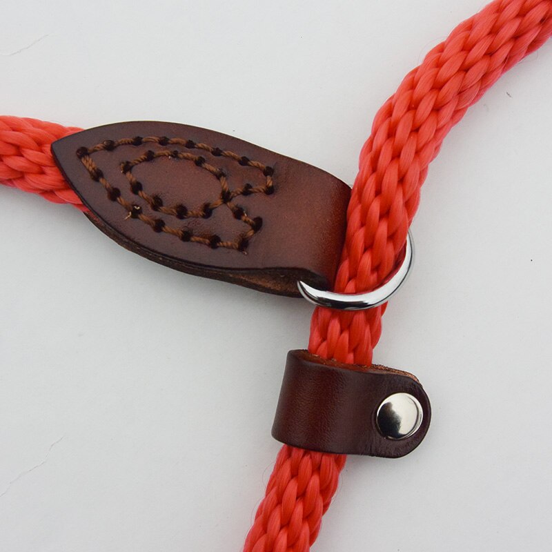 Leather Nylon Dog Collar Half Choke Chain Dogs Training Pinch Collars For Medium Large Pet Black Red Brown color