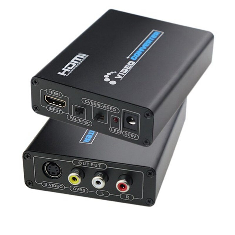 Hdmi Naar Composiet 3RCA Av S-Video-R/L O Video Converter Adapter Dac Ondersteuning 720P/1080P Voor Pc Us Plug