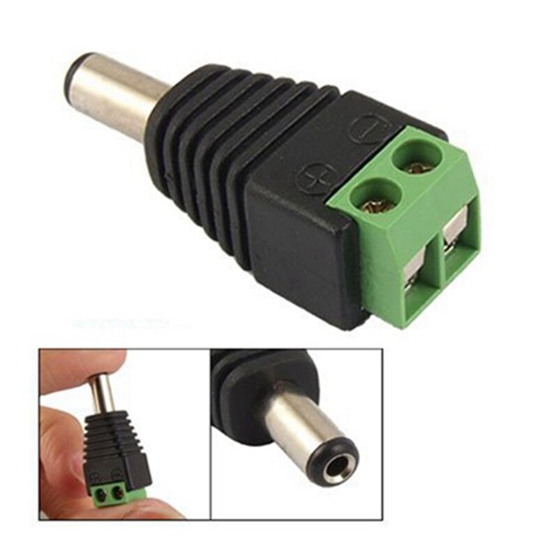 20 Pcs 2.1X5.5Mm Male Jack DC Power Adapter For CCTV Camera