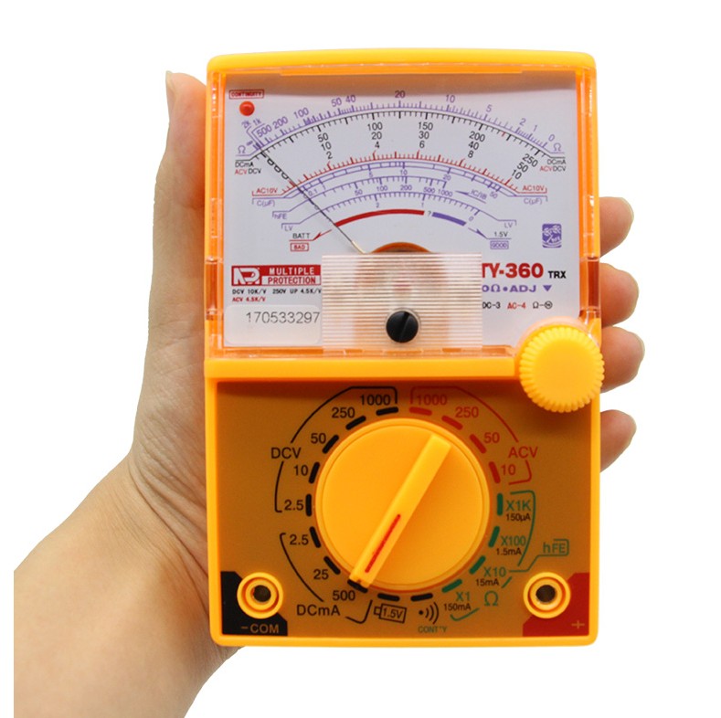 DC/AC 1000V Voltmeter 500mA Ammeter 1K Resistance Meter Analog Multimeter Tool