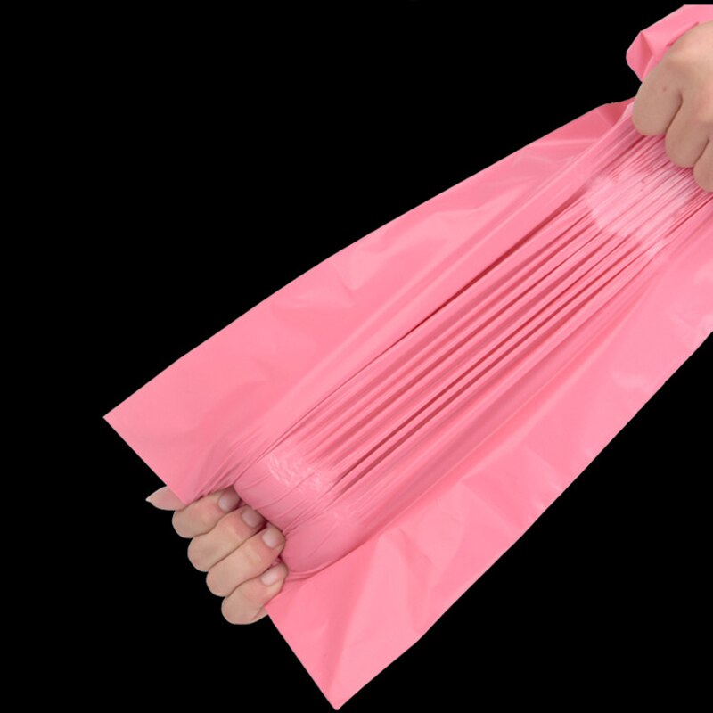 100 stk 8 størrelser lyserøde plastkonvolutter postforsendelsesposer støvtæt emballagepose forretning selvklæbende kurertaske