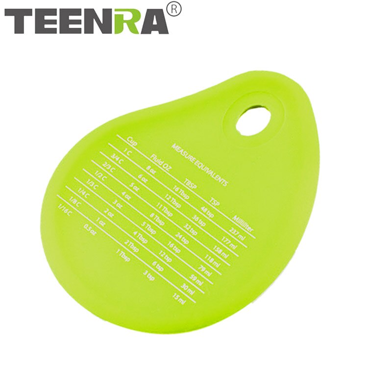 TEENRA Siliconen Schoonmaken Kom Schraper Met Meting Pot Pan Silicone Cake Spatel Schraper Conversie Spatel Bakken Tools: green