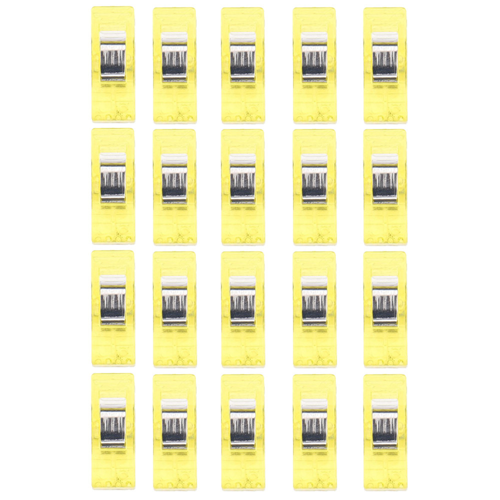 20 piezas pinzas de plástico mezcladas para DIY Patchwork acolchados artesanales de tela cosido broches de punto Home Office Supply1.149 #20: Yellow 