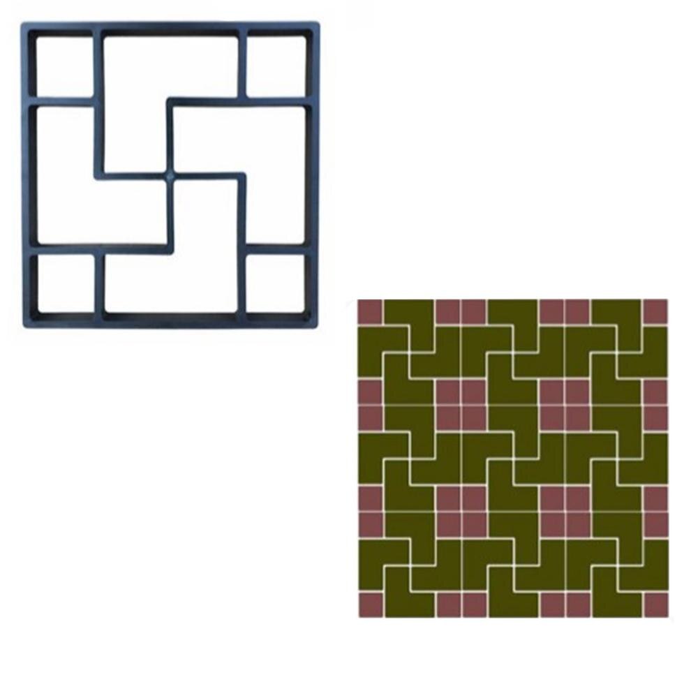 Concrete Molds Garden Floor DIY Paving Mould Home Garden Path Maker Manually Cement Brick Stepping Driveway Stone Road Mold Tool