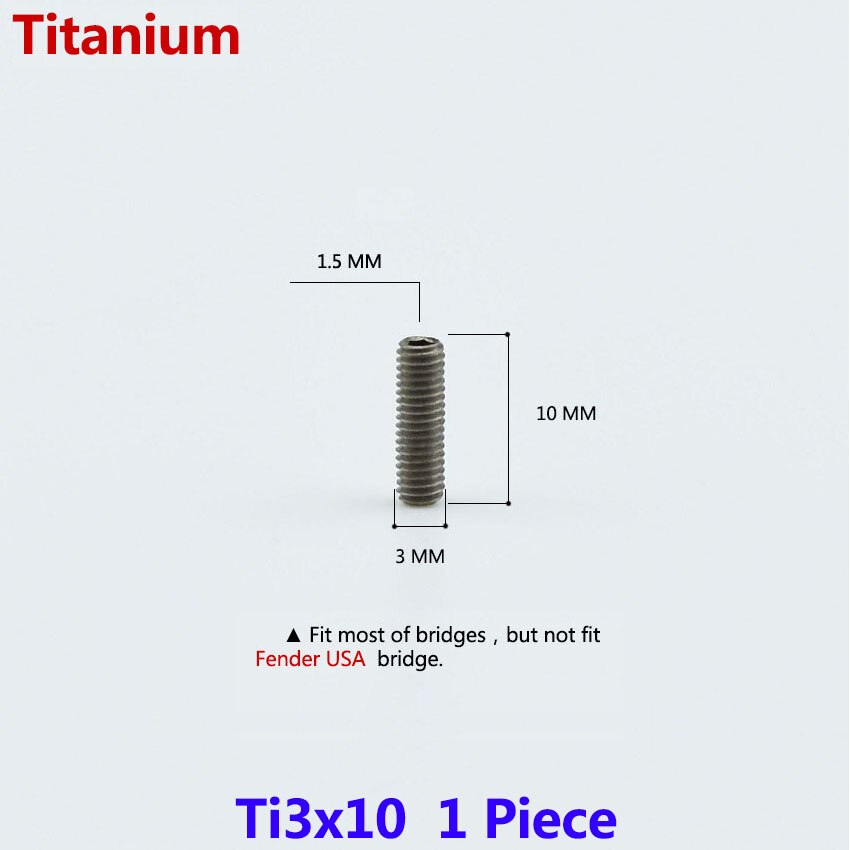 1 Piece Electric Guitar Bridge Saddle Height Adjustment Screw Steel / Brass / Titanium Guitar Accessories: Ti3x10 1 Piece