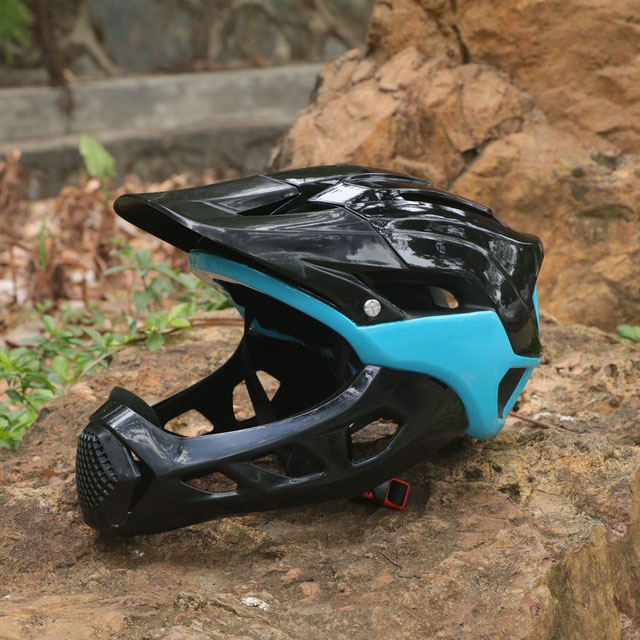 casque de vélo pour hommes, chapeau de cyclisme, intégral, visage complet, léger, taille 58-62CM, xc, vtt: Black blue