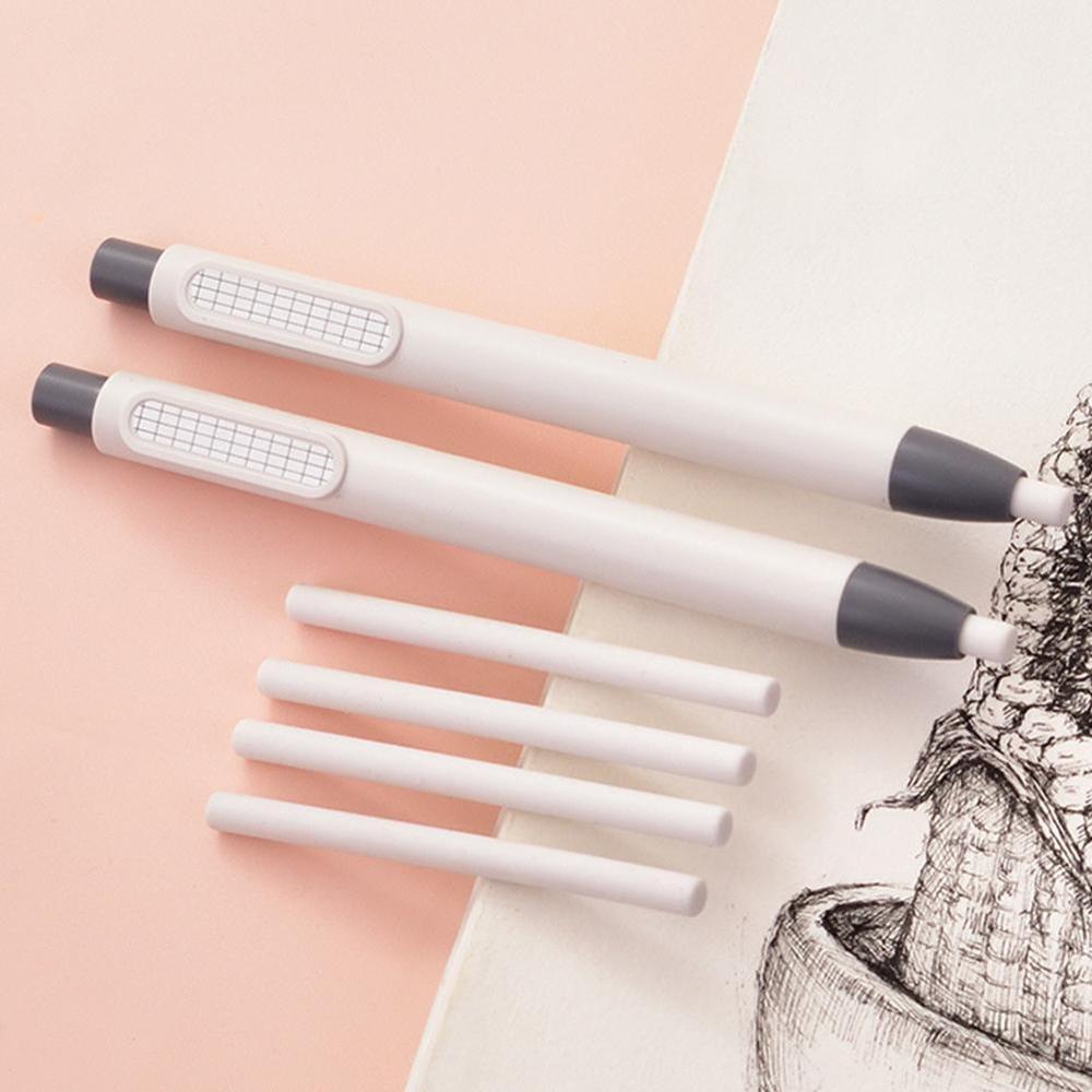 Refillable Pen Shape Rubber Press Type Mechanical Eraser School Stationery Art Easy to Use Christmas