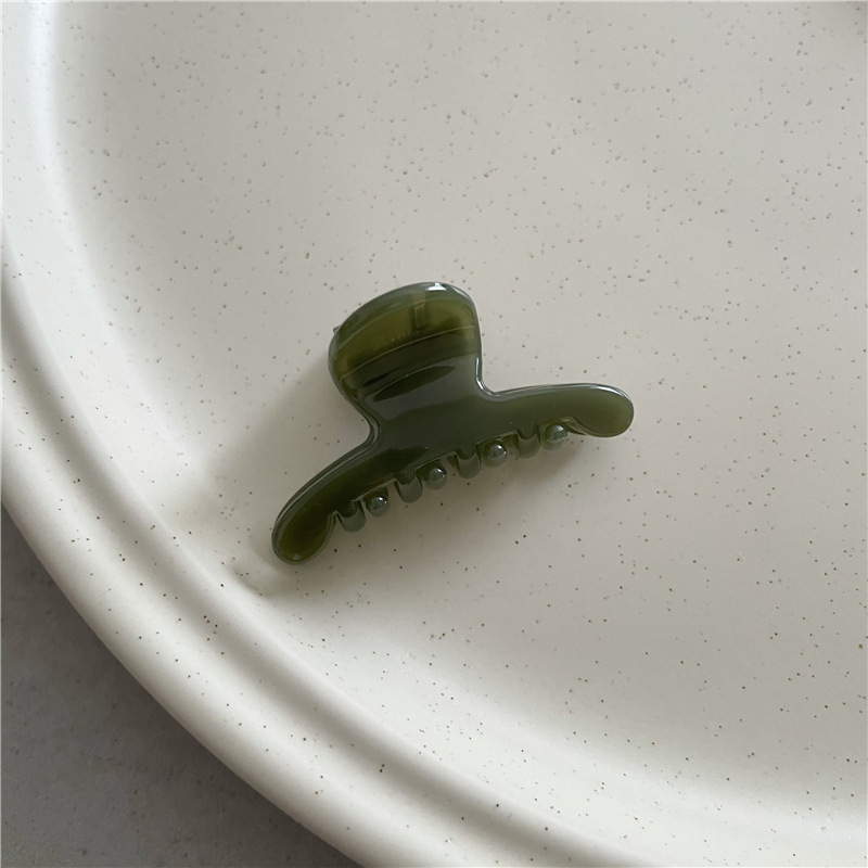 Pinza de pelo acrílica de color con textura de gelatina, flequillo lateral rectangular geométrico de tamaño pequeño, Pinza de agarre pequeña, accesorios para el cabello versión coreana: plum