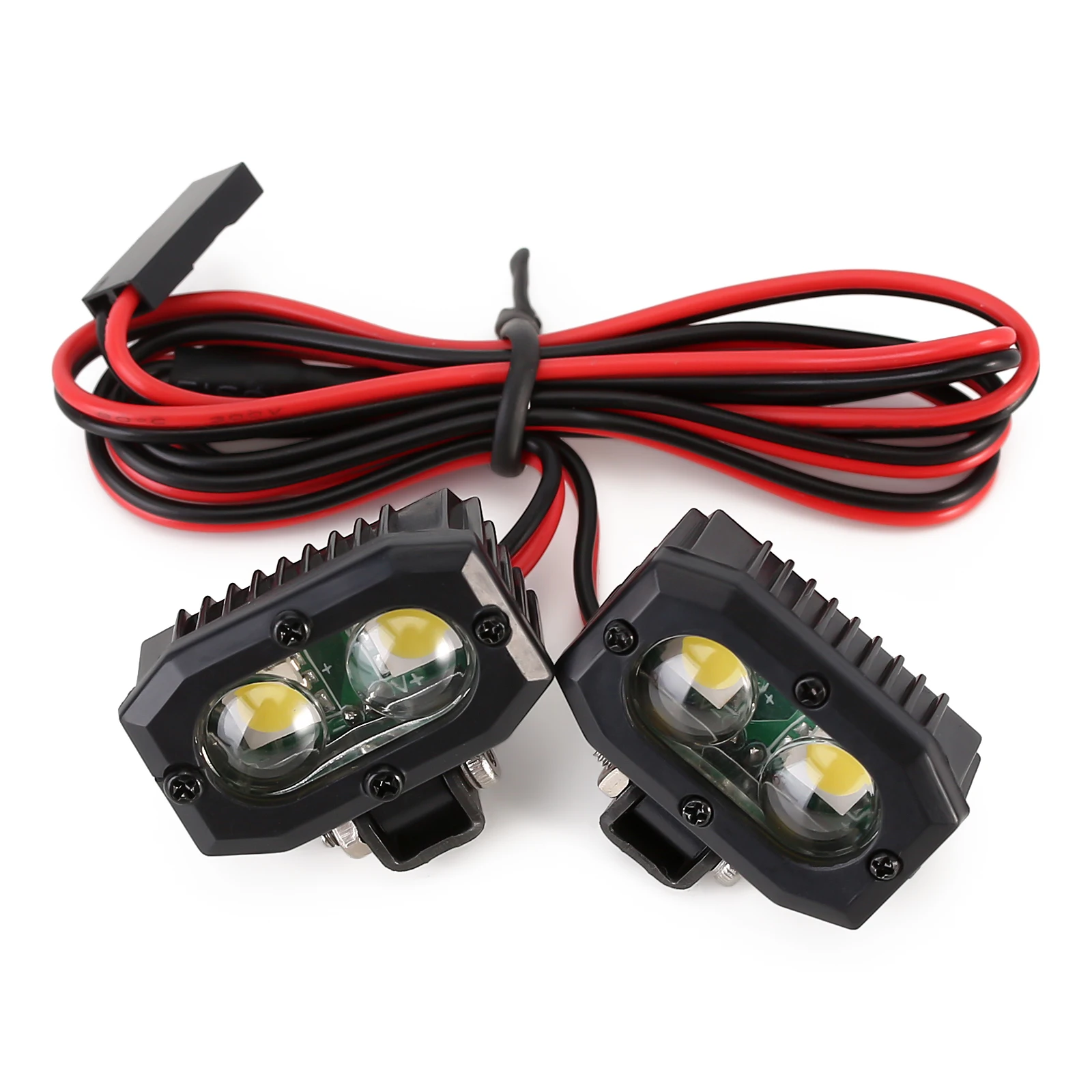 INJORA RC Car Bright LED Lights Headlight Spotlight for 1/10 RC Crawler Axial Traxxas TRX4 TRX6 SCX10 90046 Wraith Redcat Gen8: 2-Lights C