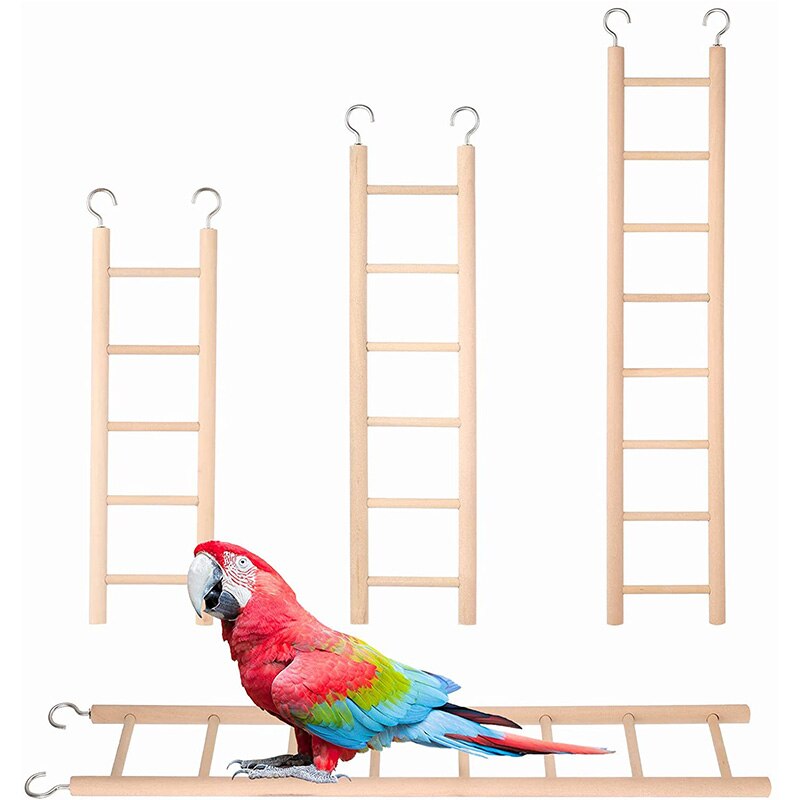 Papegaai Houten Ladder Vogel Speelgoed Klimmen Vogel Ladders Parrot Hamster Toys Scratcher Handwerk Vogelkooi Opknoping – Grandado