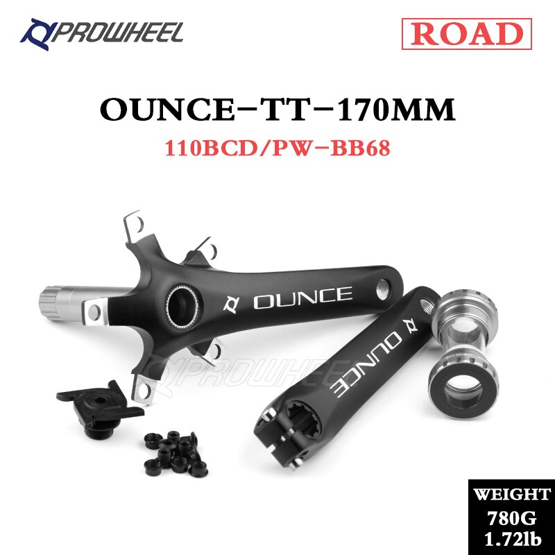 PROWHEEL OUNCE-TT Road Bicycle Crankset 110BCD 170mm 172.5mm Crank with BB Bottom Bracket Aluminum Alloy Cranks: OUNCE-TT 170 BB