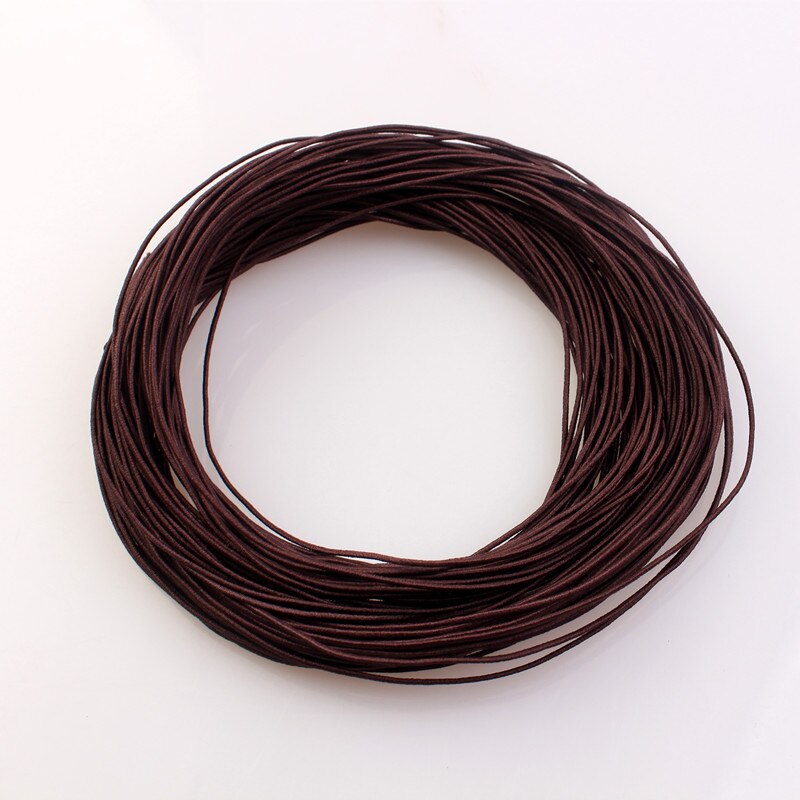 1mm 24M Geflochtene Elastische Schnur Perlen Themen Stretch String Stoff Crafting Schnüre für Schmuck Machen 23 Farben: Red Coffee