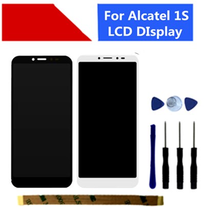 5.5 black black preto para alcatel 1s 2019 ot5024 5024a 5024d 5024i 5024j display lcd + touch screen digitador assembléia peças de reposição + ferramentas