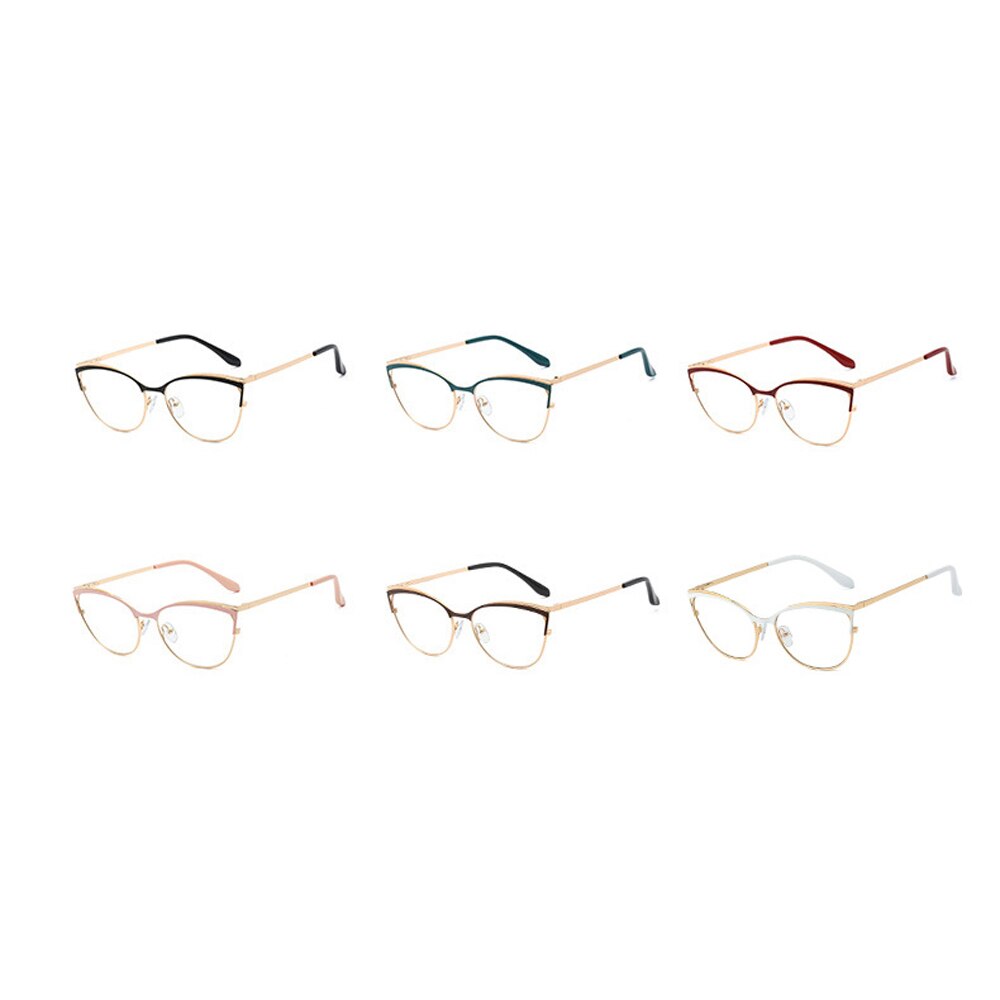 Peekaboo-Gafas de para mujer, anteojos a la con forma de ojo de gato, marco de metal dorado, gafas graduadas, accesorios femeninos, artículos de rosa y verde