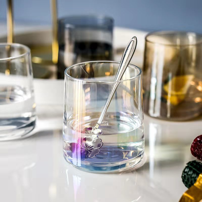 Nordic Style Ins Colorful Whiskey Glass Cup Coffe Mug Household Whiskey Glass Mug Transparent Water Glass Cup Drink Juice Glass