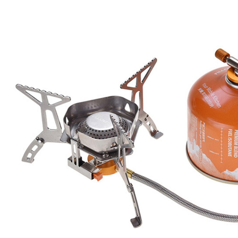 Camping Windbreak Burner Outdoor Portable Gas Stove Pot Grill Folding Burner Electronic Ignition Cooker Outdoor Cooking Camp