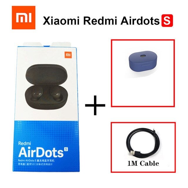Xiaomi-auriculares inalámbricos Redmi Airdots S TWS, por Bluetooth 5,0, Auriculares deportivos para videojuegos con micrófono y reducción de ruido: Azul cielo