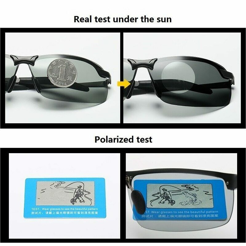 Brainart men photochromic óculos de sol com lente polarizada para condução ao ar livre puo88