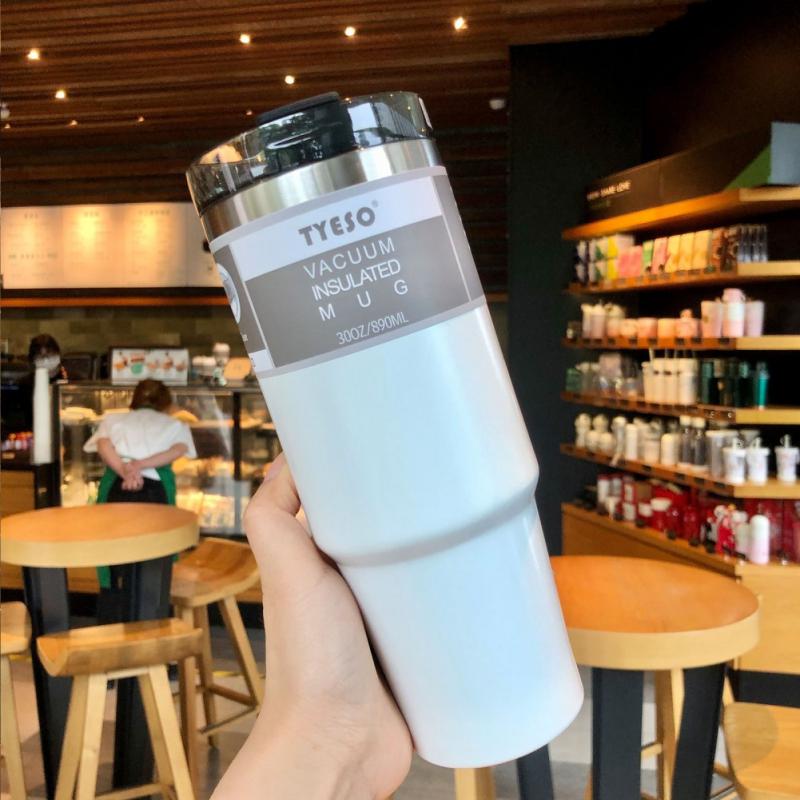 600/900ML Coffee Mug Thermos Tumbler Water Cup Stainless Steel Cups Vacuum Flask Thermos Bottle Thermal Cup Garrafa Termica Cup: A 890ML