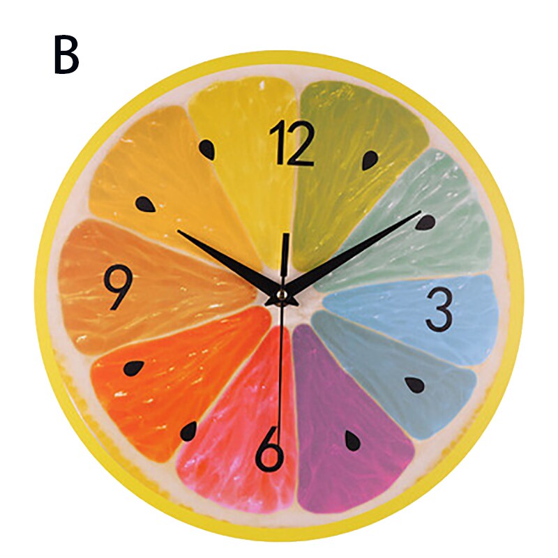 Fruit Digital Clock Modern Silent Digital Decorative Wall Clock for Home Living Roon Office Wall Decor: B