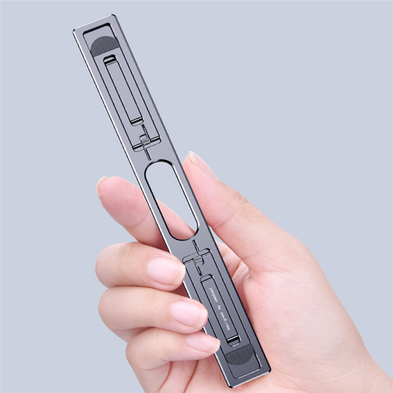 Aluminum Vertical Laptop Stand for MacBook Air Pro Adjustable Holder Riser Foldable Portable Notebook Stand Gray