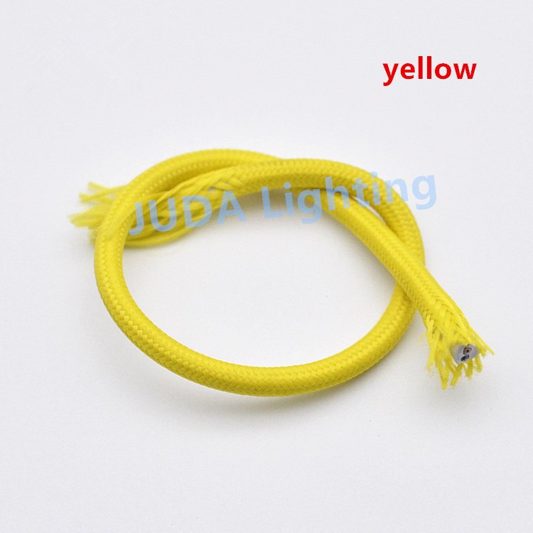 Colorful braided wire cable Cable Assemblies Electrical Wires for ceiling rose canopy led pendant light chandeliers ceiling lamp: yellow