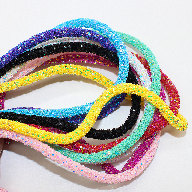 1 yards Kerst Kleur Glitter Steentjes Pailletten Passementen Zachte Buis Koord Touw DIY Kledingstuk Schoenen Feestdecoratie Bruiloft