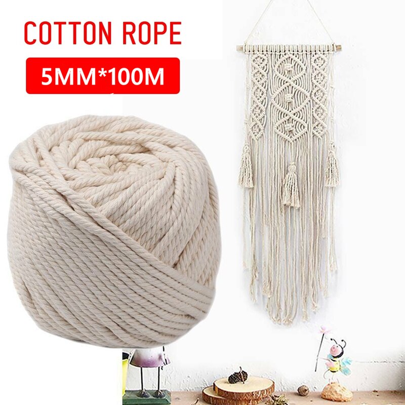 3mm/4mm/5mm/6mm DIY Cotton Cord Twisted String Macrame Braided Rope Home Wedding Handmade Accessories