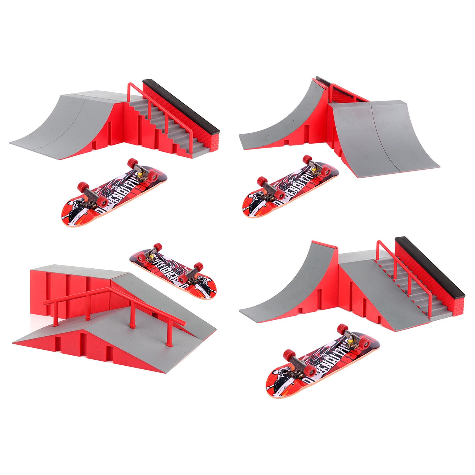 Finger Skateboard Toys Practicing Matching Skateboard Ramp Kit for Boys