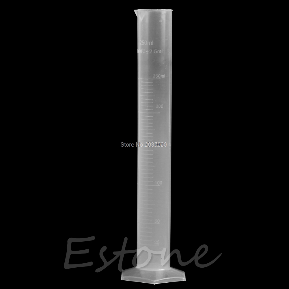 250ml Plastic Graduated Cylinder Measuring Cylinder Laboratory Liquid Trial Test Tube Jar Tool