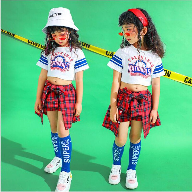 Sudadera de salón para niños falda de baile ropa de escenario trajes niñas animadoras Jazz moderno Hip Hop Ropa de baile traje