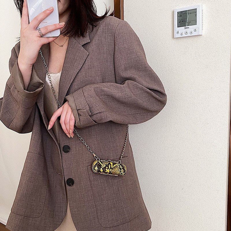 Bærbar leppestiftveske for kvinner mini lyst mønster fest dekorative skuldervesker serpentine cross body myntvesker  jd03141