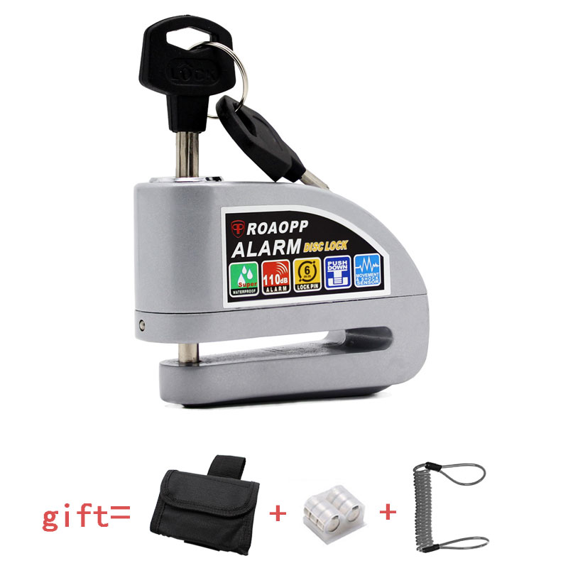 Nordson – Cadenas avec alarme pour moto, accessoire de sécurité, 110 db, sonnerie anti-vol, roue avec freins à disques, verrou avec sirène pour Harley YAMAHA