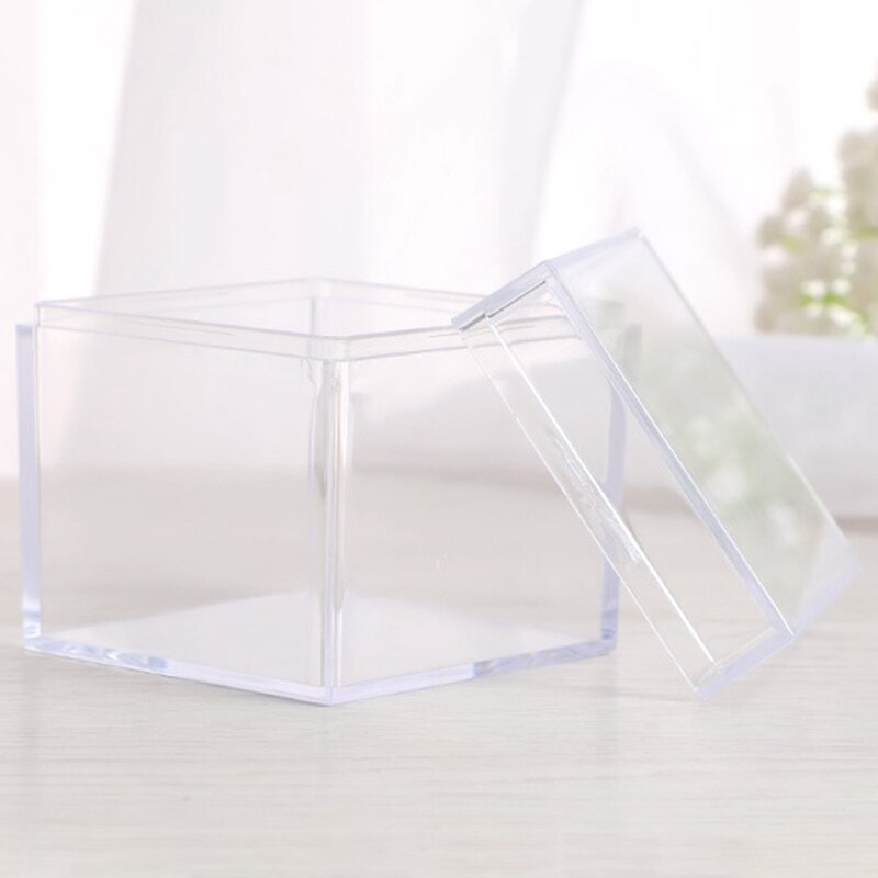 24Pcs Transparent Plastic Candy Box Biscuits Cookies Packing Box Party Treat Boxes Square Container