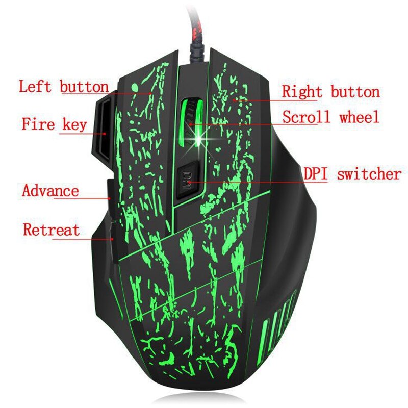 J60 Gaming Tastatur Maus Combo Anti-Geisterbilder Einstellbare DPI Bunte Backlit für Desktop Notebook Laptop PC Computer