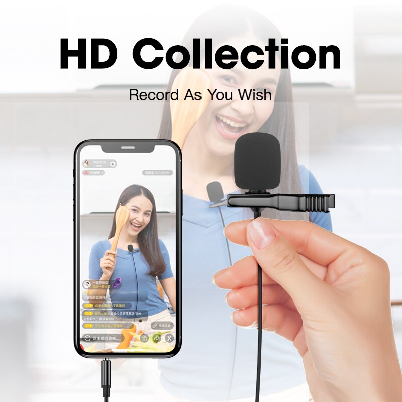 3.5mm Mini Microphone With Monitor Earphones For Tiktok Lavalier Lapel Clip Portable Mic Hands Free Audio Mic